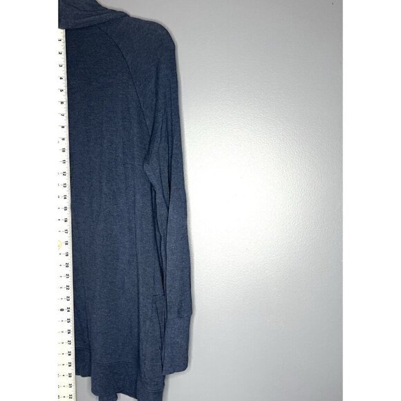 Athleta Studio Wrap Open Front Sweater Jacket Womens Sm Magnetic Clasp Navy Blue - Picture 5 of 11